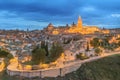 Panoramic view of ancient city and Alcazar on a hill over the Tagus River, Castilla la Mancha, Toledo, Spain Royalty Free Stock Photo