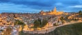 Panoramic view of ancient city and Alcazar on a hill over the Tagus River, Castilla la Mancha, Toledo, Spain Royalty Free Stock Photo