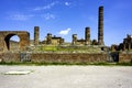 Panoramic view of the ancient city, the ruined ancient columns Scavi di Pompei