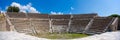 Panoramic view of the ancient Greek amphitheater in Bergama Asklepion. Royalty Free Stock Photo