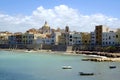 Panoramic view of ancient harbor Trapani in Sicily, Italy Royalty Free Stock Photo