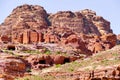 Panoramic View of Ancient Nabataean Tombs in Petra, Jordan Royalty Free Stock Photo