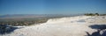 Panoramic view of the ancient Roman baths of Pamukkale (Turkey). Near the Roman ruins of Hierapolis