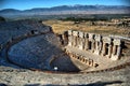 Panoramic view of the ancient Roman ruins of the theater of Hierapolis (Anatolia Turkey).