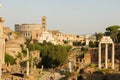 Panoramic view of Ancient Rome ruins. Cityscape skyline of landmarks of Rome famous travel destinations of Italy Royalty Free Stock Photo