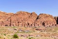 Panoramic View of Ancient Royal Tombs in Petra, Jordan Royalty Free Stock Photo