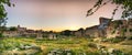 Panoramic view of the ancient ruins of Hadrian Library - Vivliothiki tou Adrianou in Athens, Greece. Royalty Free Stock Photo