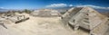 Panoramic view of ancient ruins on Monte Alban, Oaxaca, Mexico Royalty Free Stock Photo