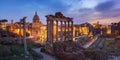 Ancient ruins of Roman Forum at sunrise, Rome, Italy Royalty Free Stock Photo