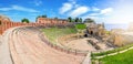 Panoramic view of the ancient theater of Taormina in Sicily
