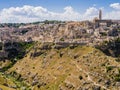 Panoramic view of the ancient town of Matera, Basilicata region, southern Italy Royalty Free Stock Photo