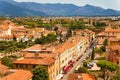 Panoramic view of the ancient village of San Miniato in the province of Pisa, Italy, seen from Cerreto Guidi, Florence. Landscape Royalty Free Stock Photo