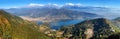 Panoramic view of Annapurna, Dhaulagiri and Manaslu Royalty Free Stock Photo