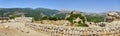Panoramic view at antique ruins. Royalty Free Stock Photo
