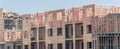 Panoramic view apartment complex wooden timber under construction near Dallas Royalty Free Stock Photo