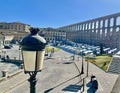 Panoramic view of the Aqueduct of Segovia,Spai