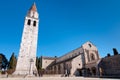 Panoramic view of Aquileia Basilica and Belfry Royalty Free Stock Photo