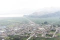 Panoramic view of Aquitania, Boyaca, Colombia, and the fields that surround it Royalty Free Stock Photo