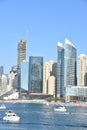 View of Jumeirah Beach Residences from Bluewaters Island in Dubai, UAE