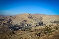 Panoramic view of Arabah valley near historical city of Petra, Jordan