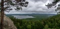 Panoramic view from Arakul Shikhan, Russia, Ural Royalty Free Stock Photo