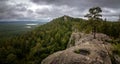 Panoramic view from Arakul Shikhan, Russia, Ural Royalty Free Stock Photo