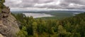 Panoramic view from Arakul Shikhan, Russia, Ural Royalty Free Stock Photo