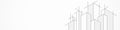 Panoramic view of architectural drawing with building construction for banner or website header template Royalty Free Stock Photo