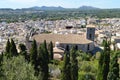 Church and panoramic view of Arta Mallorca Royalty Free Stock Photo