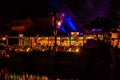 Panoramic view of artificial snow and Flamecraft Bar at Seaworld 423