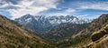 Panoramic view of Asco Mountains and Monte Cinto in Corsica Royalty Free Stock Photo