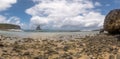 Panoramic view of Atalaia Beach with Morro do Frade on Background - Fernando de Noronha, Pernambuco, Brazil