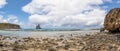 Panoramic view of Atalaia Beach with Morro do Frade on Background - Fernando de Noronha, Pernambuco, Brazil