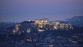 Panoramic view of Athens and the Acropolis from Likavitos Hill, Attica Region, Greece, at