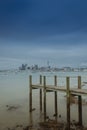 Panoramic view of Auckland City on a cloudy day, New Zealand