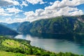 Panoramic view on Aurlandsfjord, Norway Royalty Free Stock Photo