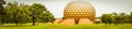 Panoramic view of Auroville is a universal city in the making in Puducherry, South India dedicated to the ideal of human unity whe Royalty Free Stock Photo