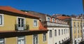 Panoramic view on authentic portuguese buildings in the centre of Lisbon, Portugal