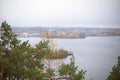 Panoramic view of the autumn city of Tampere in Finland. Lake, island Royalty Free Stock Photo