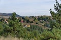 Panoramic view of autumn with villages Plana Royalty Free Stock Photo