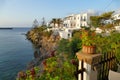 Panoramic view of Avlemonas bay in Kythera, Greece Royalty Free Stock Photo