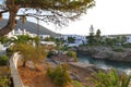 Panoramic view of Avlemonas bay in Kythera, Greece Royalty Free Stock Photo