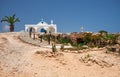 The Ayia Thekla Chapel on the rocky seashore above the sea. Ayia Napa. Cyprus