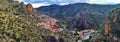 Panoramic view of Ayna, population of the Sierra del Segura in Albacete Spain. Village located between the mountains and the river