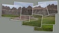 Badlands National Park stack of prints panorama Royalty Free Stock Photo
