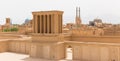 Panoramic view of badgirs and mosques of Yazd