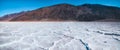 Panoramic view Badwater basin and Black Mountains. Salt flats, Death Valley, California