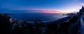 Panoramic view of Balco del Mediterrani in Tarragona, Spain, during twilight period. Royalty Free Stock Photo