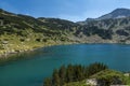 Panoramic view of Banderitsa fish lake, Pirin Mountain, Bulgaria Royalty Free Stock Photo