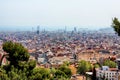 A panoramic view of Barcelona city, Catalonia, Spain.